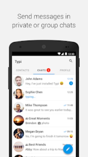 Typi Messenger - Free Texts and Live Statuses0