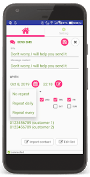 Auto Message - automatic send and reply sms sender3