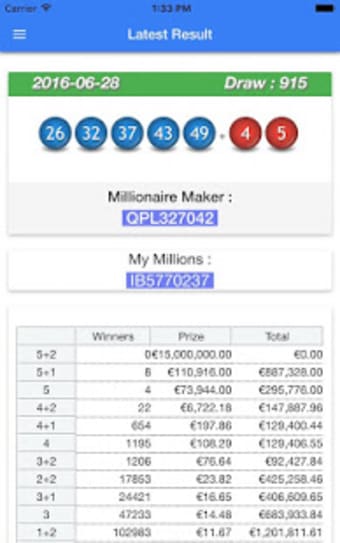 LotteryPro for EuroMillions Lotto2