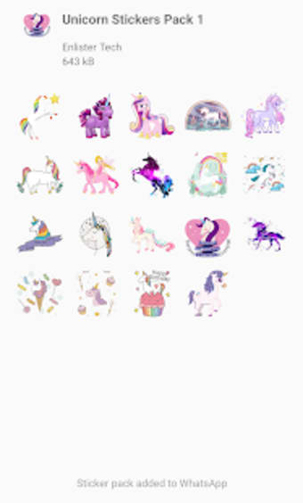 Unicorn stickers 2019 for Whatsapp2