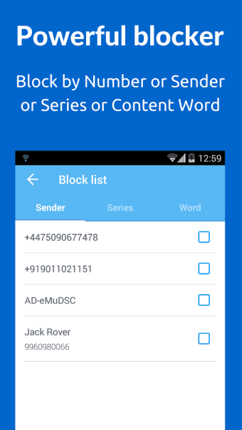 SMS, Block text, Spam blocker, Backup restore0