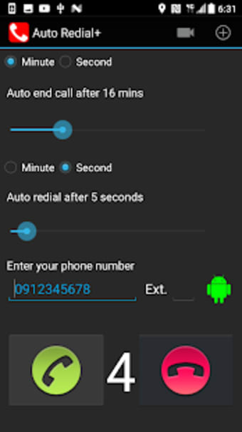 Auto Redial | call timer Pro2