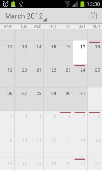 Calendar from Android 4.40