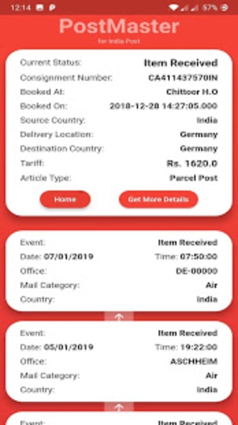 Speed Post Tracking: PostMaster for India Post0