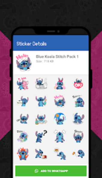 Blue Koala Stitch Stickers for WhatsApp1