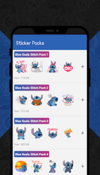 Blue Koala Stitch Stickers for WhatsApp2