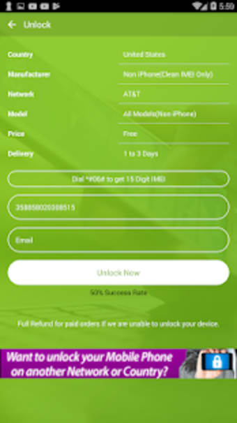 Free Unlock Network Code for HTC SIM3