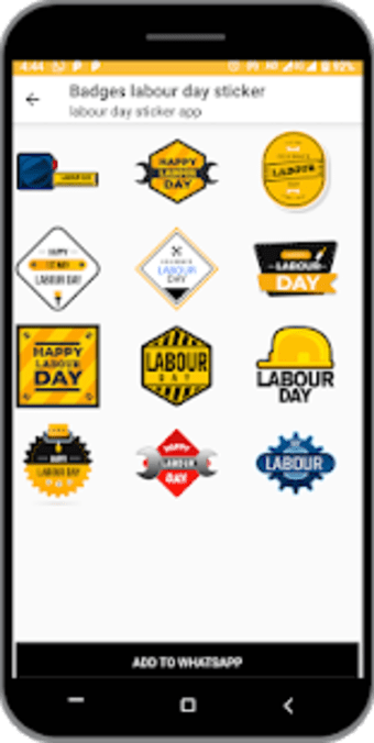 labour day sticker for WAStickerApps2