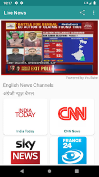 Live News Channels DD News, India Today, NASA TV2