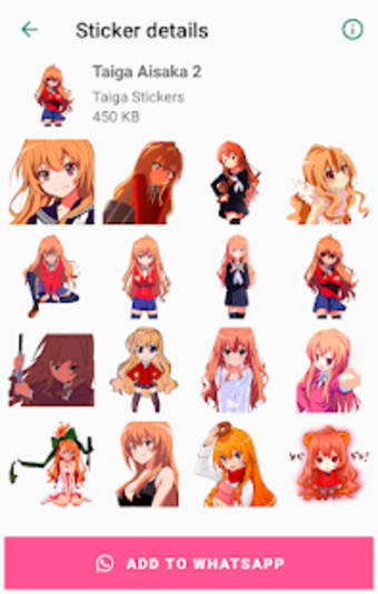 Taiga Aisaka Stickers for WhatsApp - WAStickerApps0