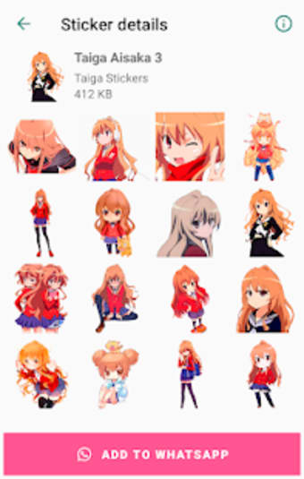 Taiga Aisaka Stickers for WhatsApp - WAStickerApps1