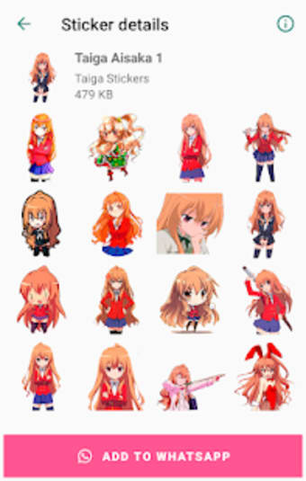 Taiga Aisaka Stickers for WhatsApp - WAStickerApps3