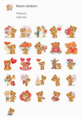 Teddy Bear stickers - WAStickerApps3