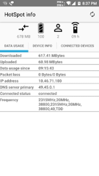 HotSpot info for Jio1