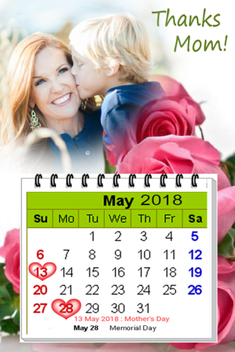 Calendar Photo Frame 20190