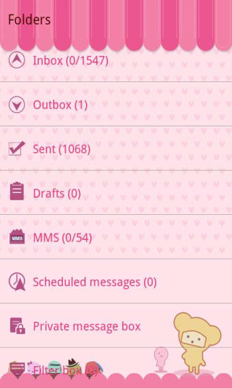 GO SMS Pro Pink Sweet theme1