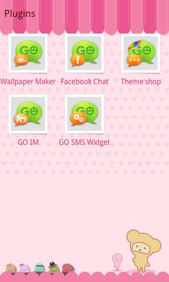 GO SMS Pro Pink Sweet theme2