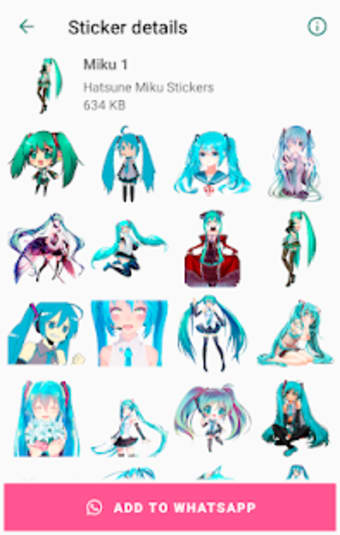 Hatsune Miku Stickers for WhatsApp - WAStickerApps1