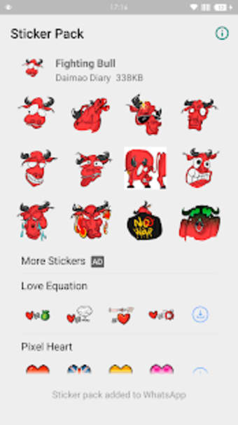 WAStickerapps - Fighting Bull2