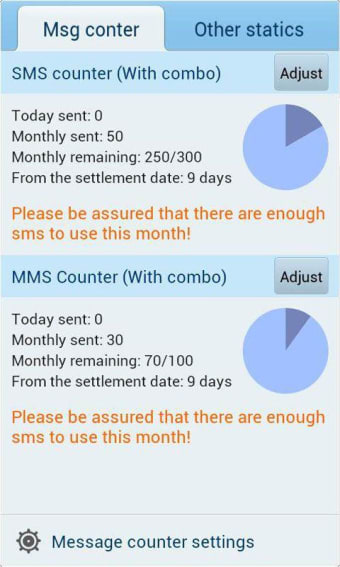 GO SMS Message Counter plugin1