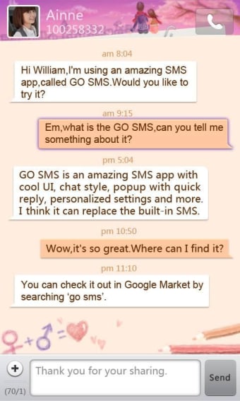 GOSMS Valentine love theme1