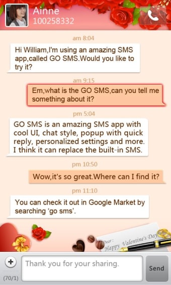 GOSMS Valentine's Day theme0