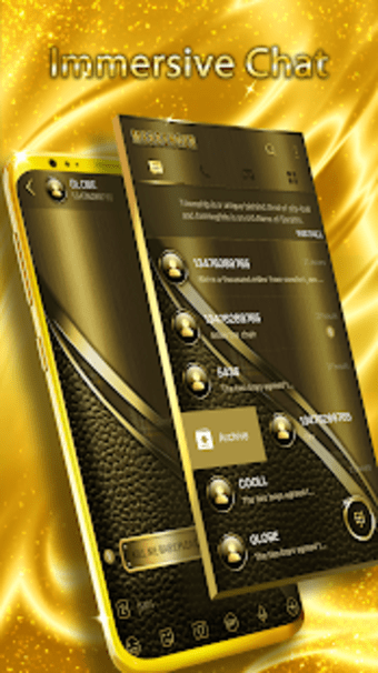 Luxury Golden SMS - Default SMS&Phone handler0