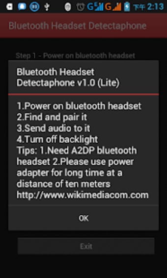 Bluetooth Headset Detectaphone0