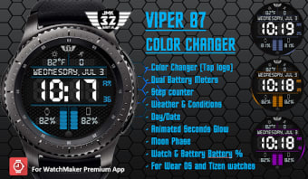 VIPER 87 color changer watchface for WatchMaker2