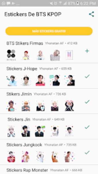 BTS Stickers KPop para Whatsapp0