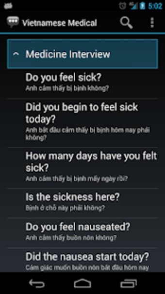 Vietnamese Medical Phrases - Works offline0