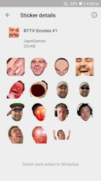 BTTV Livestream Emote Stickers - WAStickerApps0