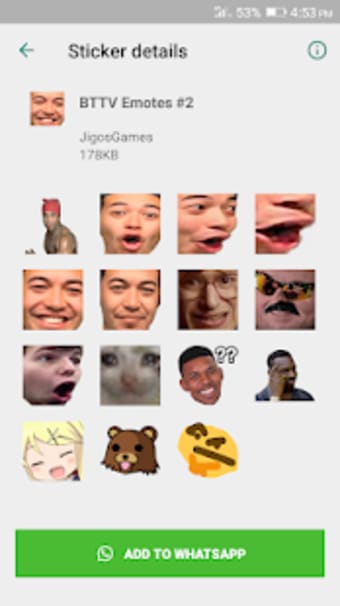 BTTV Livestream Emote Stickers - WAStickerApps1