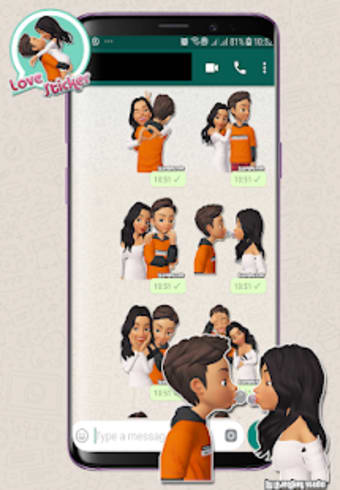 Romantic Love Stickers - WAStickerApps2