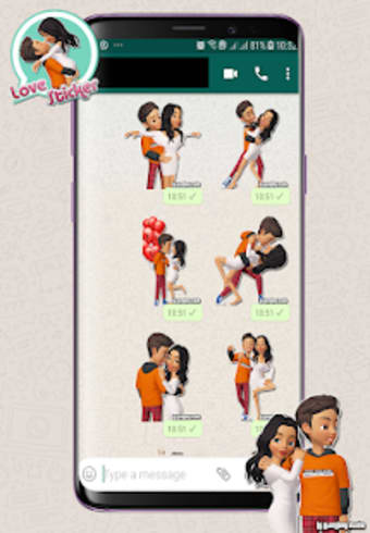 Romantic Love Stickers - WAStickerApps3