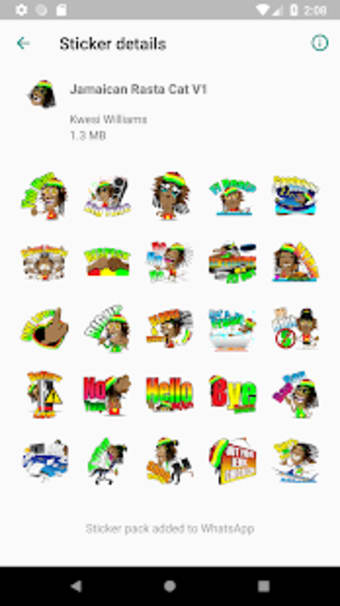 Jamaican Rasta Cat Stickers - WAStickerApps1