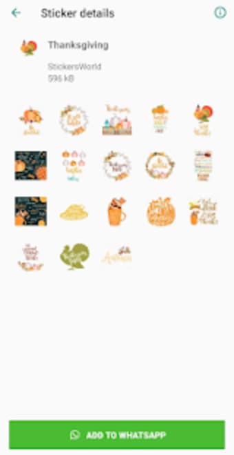 Thanksgiving Stickers for WhatsApp 20190