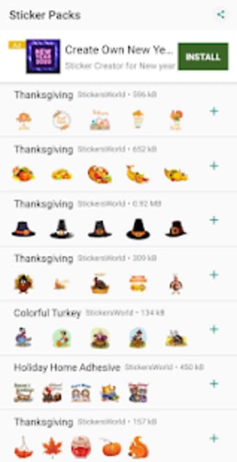 Thanksgiving Stickers for WhatsApp 20192