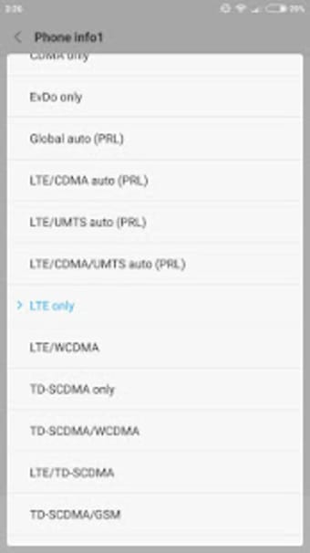 4G LTE Network Mode Only3