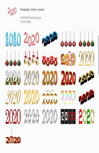 Happy New Year 2020 and Merry Christmas stickers0