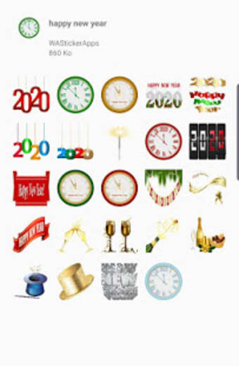 Happy New Year 2020 and Merry Christmas stickers2