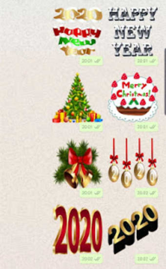 Happy New Year 2020 and Merry Christmas stickers3