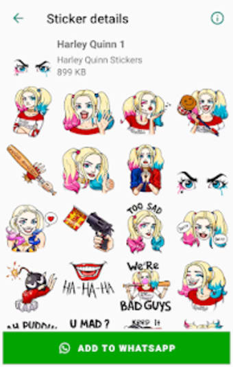 Harley Quinn Stickers for WhatsApp - WAStickerApps0