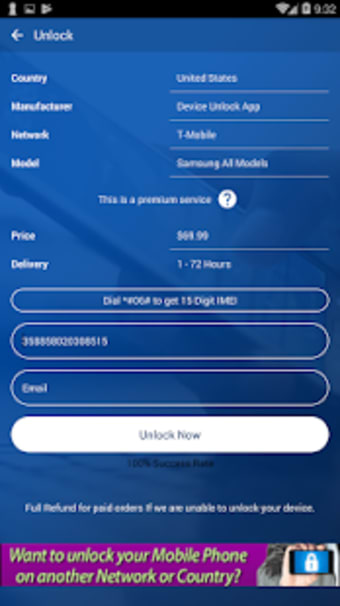 Free Unlock Samsung Mobile SIM0