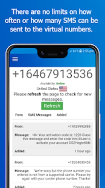 Virtual Number - SMS Receive Free Phone Numbers3