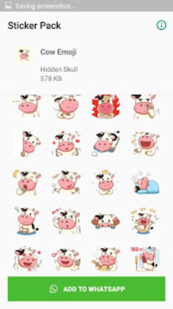 Cute Cow Sticker for WhatsApp1