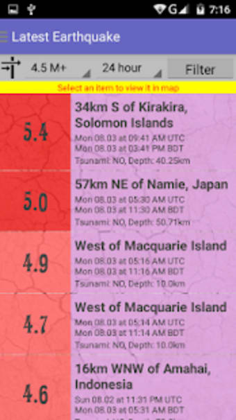 Earthquake Alert BD1