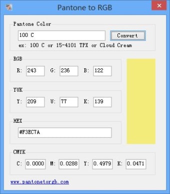 Pantone to RGB0