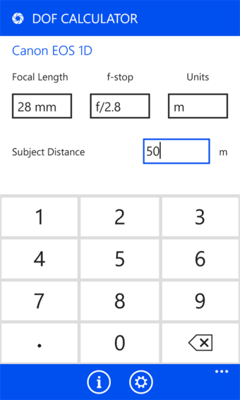 DoF Calculator  100