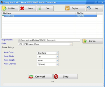 Easy AMR MP3 M4A WAV WMA Audio Converter0